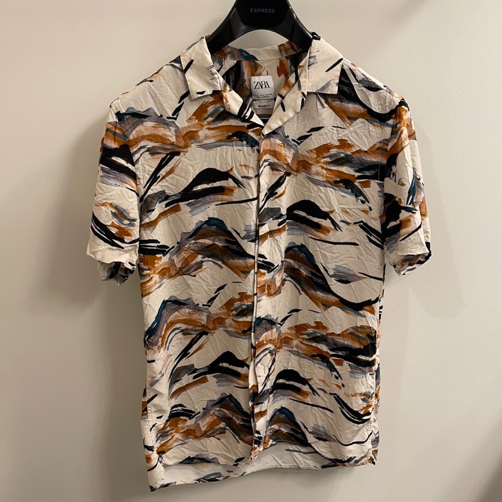 Zara Men | Abstract Short sleeve Button Down